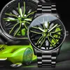 Olevs Wheel Mens Waterproof Waterproof Rotary Sport Car Rim Man Watch Wysokiej jakości moda Sprzedaż Kwarcowe zegarki Męskie 240408