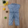 Summer Toddler Kids Baby Girl Clothes Denim Sleeveless Romper Jumpsuit Playsuit Long Pants Outfits 16T 240408