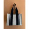 Woody Tote Designer Bag worka torebka Oryginalna literowa pasek TOTE Duże torby na zakupy na płótnie na plażę Korb
