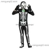 Tema kostym halloween skel skelett barn bodysuit nightglow jumpsuit carnival masquerad boll party cosplay kommer för barn släppa dhiho