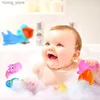Sand Play Water Fun 10 Pieces/Set Cute Animal Swimming Water Toys Childrens Soft Rubber Float Squeezing Sound Squeezing Bathtub Toys Baby Bathtub Toys Y240416