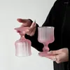 Wine Glasses Pink Frosted Goblet Classic Cocktail Cups Liqueur Glass Cup High-value Water Home Kitchen Accessories