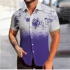 Chemises décontractées masculines 2024 New Mens Shirt Hawaiian Imprimé à manches courtes Collier Flip Summer 3D 24416