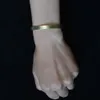 Joyería de brazalete de apertura geométrica brillante de latón hecho a mano para mujeres pulseras de moda simples de moda ajustables región de niña antigua 240416