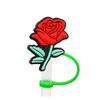 Drinkstroopjes bloemenstijlen sts toppers er cap colorfs pvc st bescherming mantelstofplug voor 7-8 mm drank charmes drop levering home otwvn