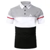 Men de la manche courte Slim Fit Couleur Polo Polo Men de golf de golf imprimé.240416