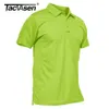 Tacvasen zomer kleurrijke mode polo tee shirts heren heren korte mouw t -shirt snel droog leger team werk groene t -shirt tops kleding 240415