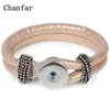 Charme Armbänder Chanfar PU Leder Schnappknopf Armband Schmuck mit einer Frau für Frauen Männer