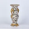 Vasos Decoração de luxo Decoração de flores Centro de peças de mesa Cerâmica de decoração de mesa com design de cobre vintage de cobre