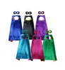 Plain double layer kids cape with mask set superhero costume cosplay 7070cm 6 colors choice for Halloween Christmas birthday part3528005