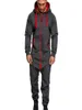 Men039S spårning 2021 Mens Pure Color Splicing Jumpsuit Men onepiece Garment Pajamas PlaySuit dragkedja Hoodie Male Onesie Jumps9140449