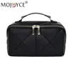 Women Makeup Organizer Bag Diamond Lattice Foldable Handbag Large Capacity Storage for Home Business Trip 240416