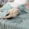 Blankets Waffle Towel Blanket Pure Cotton Skin-friendly And Breathable Single Office Lunch Break Summer Knitted Thread