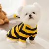 Hundkläder Bee Pet Puppy Coat Outfit Fleece Clothes Cat Hoodie Fancy Costume Halloween Cosplay tröja kläder