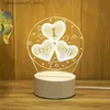 Lampes nuances d'amour romantique 3D LED LED lampe pour la maison de nuit de nuit pour enfants lampe d'anniversaire de fête d'anniversaire de la Saint-Valentin lampe de chevet Q240416