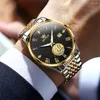 Polshorloges gegraveerd zeilschip automatisch mechanisch horloge voor mannen roestvrijstalen waterdichte herenhorloges top reloj hombre