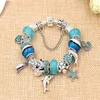 Bracelets de charme Classic Design Dolphin Bracles pour femmes bijoux cadeau bleu murano cristal en verre bricolage