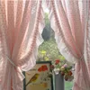 Curtain Princess Style Room Divider Light Pink Tulle broderie en dentelle Fleur Fleur Fauteau transparente pour le décor de mariage vivant