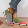 Scarpe casual Donne Slip piatto su mocassini mescolano colori femminile mesh da tennis traspirante sneaker autunnali aptine femminili all'aperto