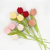 Dekorative Blumen stricken Häkel Chubby Tulpe Künstliche Bouquet Hauszimmer Dekor Hochzeitstisch Dekoration Accessoires Muttertags Geschenk