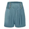 Women's Shorts Women Stylish High Waist With Pleated Button Detail Side Pockets For Summer Vacation Beach Activities