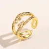 20Style Ring für Frauen Luxusdesigner Ring Doppelbuchstaben Verstellbare Ringe 18K Gold Platted Ring Hochzeit Geschenk Strass Strass hochwertiger Designerschmuck