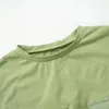 Women's T Shirts 10st Bulk Artiklar Partihandel Summer Women Short Sleeve Casual Stretch Cargo Tees Pocket Patchwork Crop Top M13368
