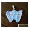 Andere Europa Fashion Natural Stone Butterfly Crystal Charms Fit ketting Mix Style Drop levering sieraden Body Dh8SX