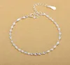 925 Sterling Silver Fashion Simple Elegant Ed Chain Armelets Jewelry for Woman Wave Anklet Gifts 2105075421038