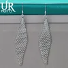 Dangle Earrings 925 Sterling Silver Woven Mesh Pendant For Women Engagement Wedding Party Gifts Fashion Jewelry