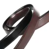 Cinturones de la cadena de cintura de 3.4 cm de ancho de vaca de doble lado de cuero reversible Cinturón de hebilla sin hebilla para hombres Personalidad Cinturón de hombres con Holesl240416