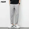 Hiqor Summer mince pantalon droit pour hommes 2024 Pantalon de haute qualité en coton solide en coton massif de luxe Homme coréen occasionnel 240415