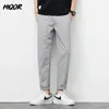 Hiqor Summer Thin Straight Byxor för män 2024 Högkvalitativ bomullsfast baggy mens byxor lyx homme korean casual 240415