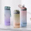 Waterflessen 500 ml modefles met stro BPA gratis draagbare buitensport schattig drinken plastic milieuvriendelijke mokken drinkware