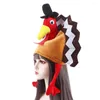 Berets Christmas Festieve Decoratie Turkse hoed Thanksgiving Day Carnival Party Festival Kostuum Turkije Cute Caps Chicken Feet