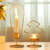 Titulares de vela Nordic Gold Small Stick Setent para casamento Candelabro Candelabros decorativos Decoração de Natal