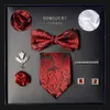 Blue Black Men's Tie Set, Box, Formal Business Gift, gåva till pojkvän och make's Valentine's Day