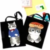 Cat Tote Shop Bag torba juty bolsa kupper bolso torebka torebka torebka TOTE ponowne użycie netto Ecobag Cabas Składany sklep O0KP#