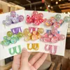 Hair Accessories 10cm Long 2PCS Set Sequin Powder Pentagram Colorful Round Head Elastic Band Girl Children Cute Fancy Bind Rubber Ties