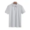 Męskie koszule puszyste poliestrowe topy zwykłe krótkie bluzka z krótkim rękawem Slim Fit Brand Solid Kolor Oddychający przyciski biznesowe