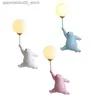 Lamps Shades Modern LED cartoon wall lamp blue white and pink bear wall lamp suitable for children girls bedrooms and home wall lamps Q240416