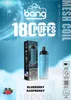 최신 오리지널 Bang Crown Bar 18000 Puffs Vaporizer Vapme Elf 18K Allfa Kher 8000 Bar 충전식 650mAh 배터리 전자 담배 이중 향기 일회용 vapes