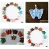 Andere Europa Fashion Natural Stone Butterfly Crystal Charms Fit ketting Mix Style Drop levering sieraden Body Dh8SX
