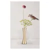 Vases Set Of 2 Brass-Toned Metal Vase Modern Decorative For Home Decor Wedding Or Gift(Gold)