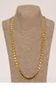 P Classic Cuban Link Chain Necklace Armband Set Fine 18k Real Solid Gold Filled Mode Men Women 039 S smycken Tillbehör PE7348284