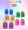 WASPE Digital Box Puff 15000 Одноразовый вейп 12 аромата Puff 15k E Сигарета 650 мАч перезаряжаемая аккумулятор