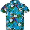 Camisas casuais masculinas Tropical fofo papagaio 3d impressão masculina superdize praia praia moda havaiana mass roupas de lapela com botão