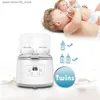 Bottle Warmers Sterilizers# Electric double baby bottle heater and sterilizer defatted formula milk powder food LED display screen easy to operate Q240416