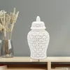 Butelki 36 cm biały słoik imbirowy z pokrywką wydrążoną w wydrążonej dekoracji