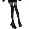 Chaussettes sexy femmes sexy noirs élégants teintés de collants de collants à bas de haut bas